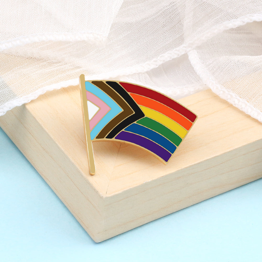 Inclusive Progress Flag Enamel Pin 1