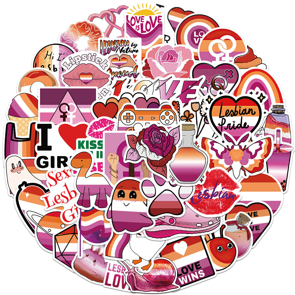 Lesbian Pride Stickers - Pack of 10