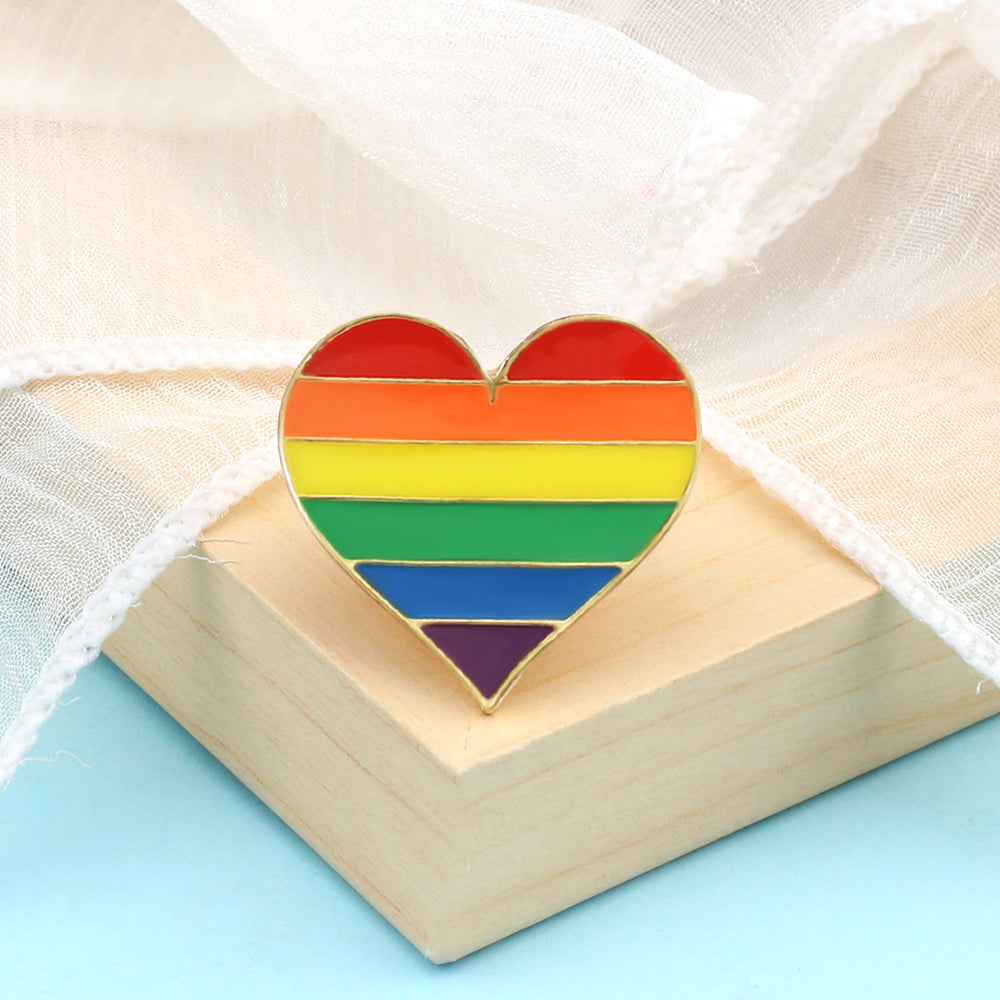 Rainbow Pride Heart Enamel Pin