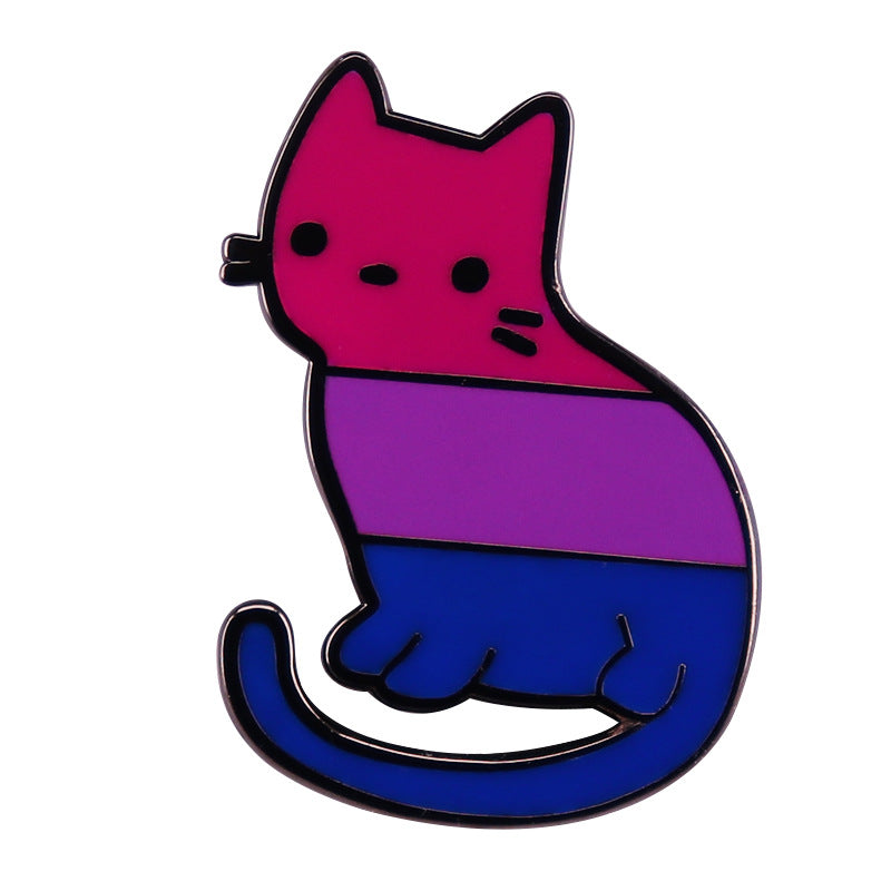 Bisexual Flag Cat Enamel Pin