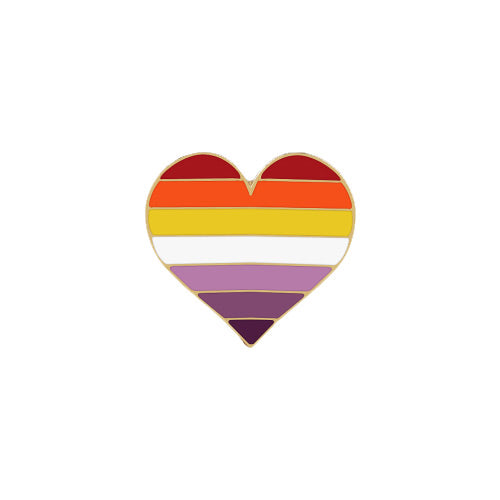 Lesbian Pride Heart Enamel Pin