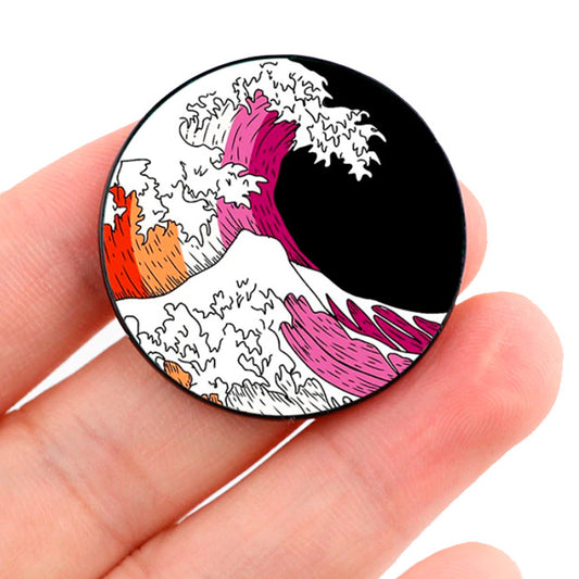 Lesbian Waves Enamel Pin