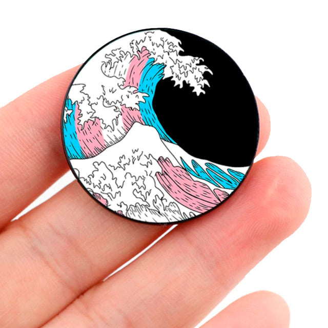 Transgender Waves Enamel Pin